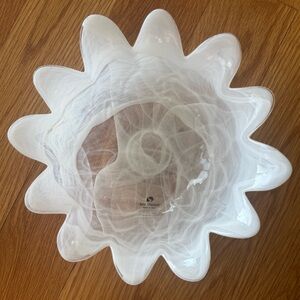 Arte Murano White Swirl Art Glass Bowl Made in Italy